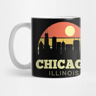 Chicago Illinois Vintage Sunset Mug